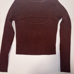 Women's Brown Crew Neck Sweater